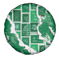 Hawaii Japanese Culture Green Spare Tire Cover Spring Cranes Aloha Pattern