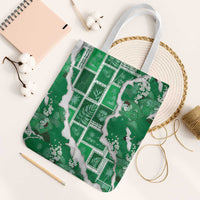 Hawaii Japanese Culture Green Tote Bag Spring Cranes Aloha Pattern