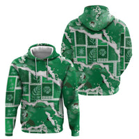 Hawaii Japanese Culture Green Zip Hoodie Spring Cranes Aloha Pattern LT01 - Polynesian Pride