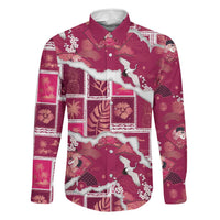Hawaii Japanese Culture Pink Family Matching Long Sleeve Bodycon Dress and Hawaiian Shirt Spring Cranes Aloha Pattern