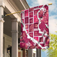 Hawaii Japanese Culture Pink Garden Flag Spring Cranes Aloha Pattern