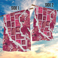 Hawaii Japanese Culture Pink Garden Flag Spring Cranes Aloha Pattern