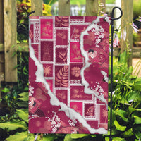 Hawaii Japanese Culture Pink Garden Flag Spring Cranes Aloha Pattern