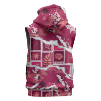 Hawaii Japanese Culture Pink Sleeveless Zip Hoodie Spring Cranes Aloha Pattern LT01 - Polynesian Pride