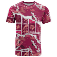 Hawaii Japanese Culture Pink T Shirt Spring Cranes Aloha Pattern