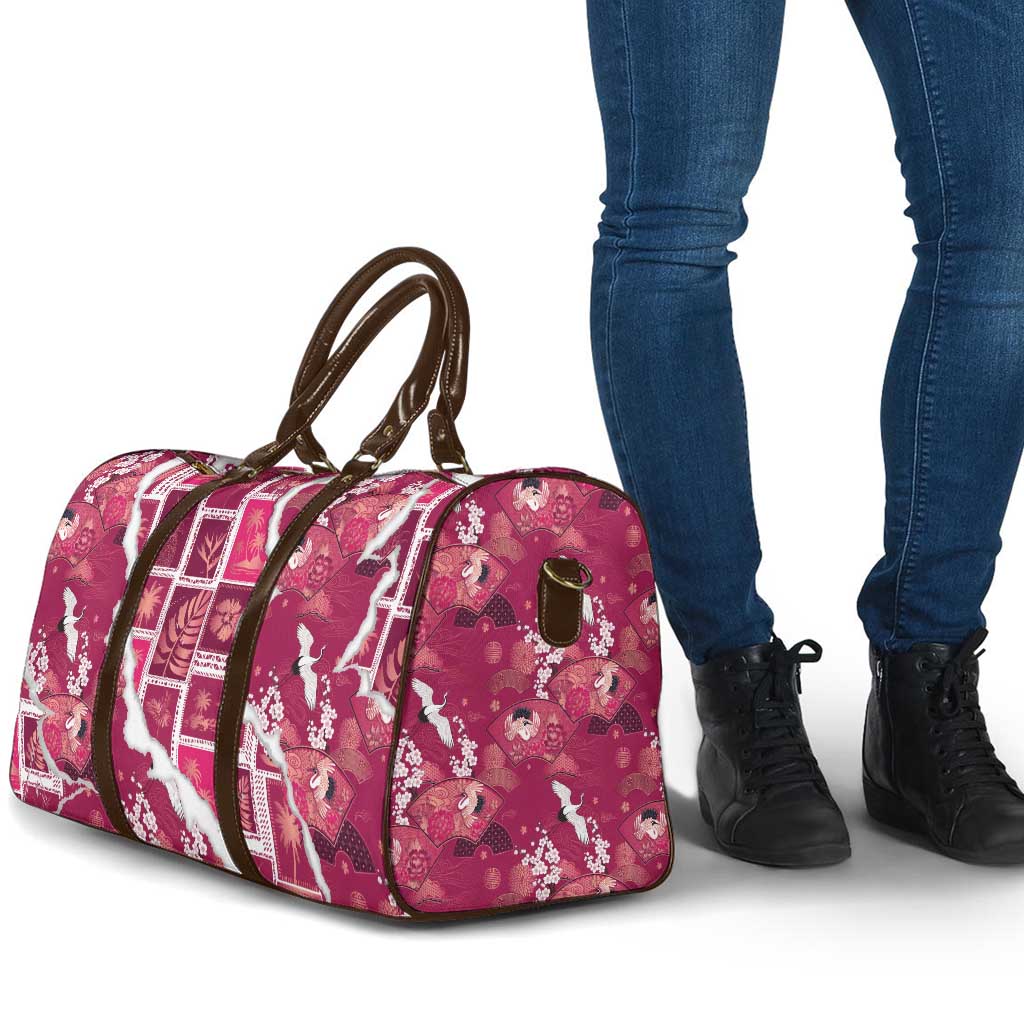 Hawaii Japanese Culture Pink Travel Bag Spring Cranes Aloha Pattern LT01 - Polynesian Pride