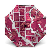 Hawaii Japanese Culture Pink Umbrella Spring Cranes Aloha Pattern