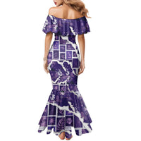 Hawaii Japanese Culture Purple Family Matching Mermaid Dress and Hawaiian Shirt Spring Cranes Aloha Pattern