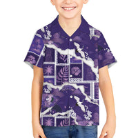 Hawaii Japanese Culture Purple Family Matching Mermaid Dress and Hawaiian Shirt Spring Cranes Aloha Pattern