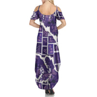 Hawaii Japanese Culture Purple Family Matching Summer Maxi Dress and Hawaiian Shirt Spring Cranes Aloha Pattern