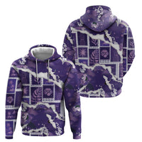 Hawaii Japanese Culture Purple Hoodie Spring Cranes Aloha Pattern LT01 - Polynesian Pride