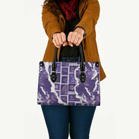 Hawaii Japanese Culture Purple Leather Bag Spring Cranes Aloha Pattern