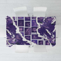 Hawaii Japanese Culture Purple Tablecloth Spring Cranes Aloha Pattern