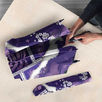 Hawaii Japanese Culture Purple Umbrella Spring Cranes Aloha Pattern