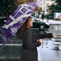 Hawaii Japanese Culture Purple Umbrella Spring Cranes Aloha Pattern