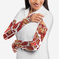 Hawaii Japanese Culture Red Arm Sleeves Spring Cranes Aloha Pattern