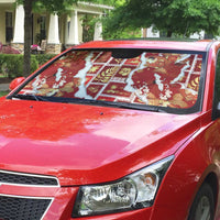 Hawaii Japanese Culture Red Auto Sun Shade Spring Cranes Aloha Pattern LT01 - Polynesian Pride