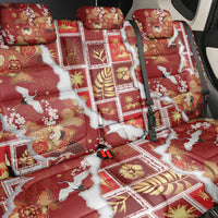 Hawaii Japanese Culture Red Back Car Seat Cover Spring Cranes Aloha Pattern