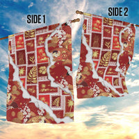 Hawaii Japanese Culture Red Garden Flag Spring Cranes Aloha Pattern LT01 - Polynesian Pride
