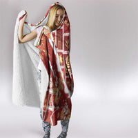 Hawaii Japanese Culture Red Hooded Blanket Spring Cranes Aloha Pattern LT01 - Polynesian Pride