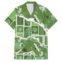 Hawaii Japanese Culture Sage Green Family Matching Short Sleeve Bodycon Dress and Hawaiian Shirt Spring Cranes Aloha Pattern LT01 Dad's Shirt - Short Sleeve Sage - Polynesian Pride
