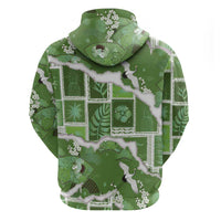 Hawaii Japanese Culture Sage Green Hoodie Spring Cranes Aloha Pattern LT01 - Polynesian Pride