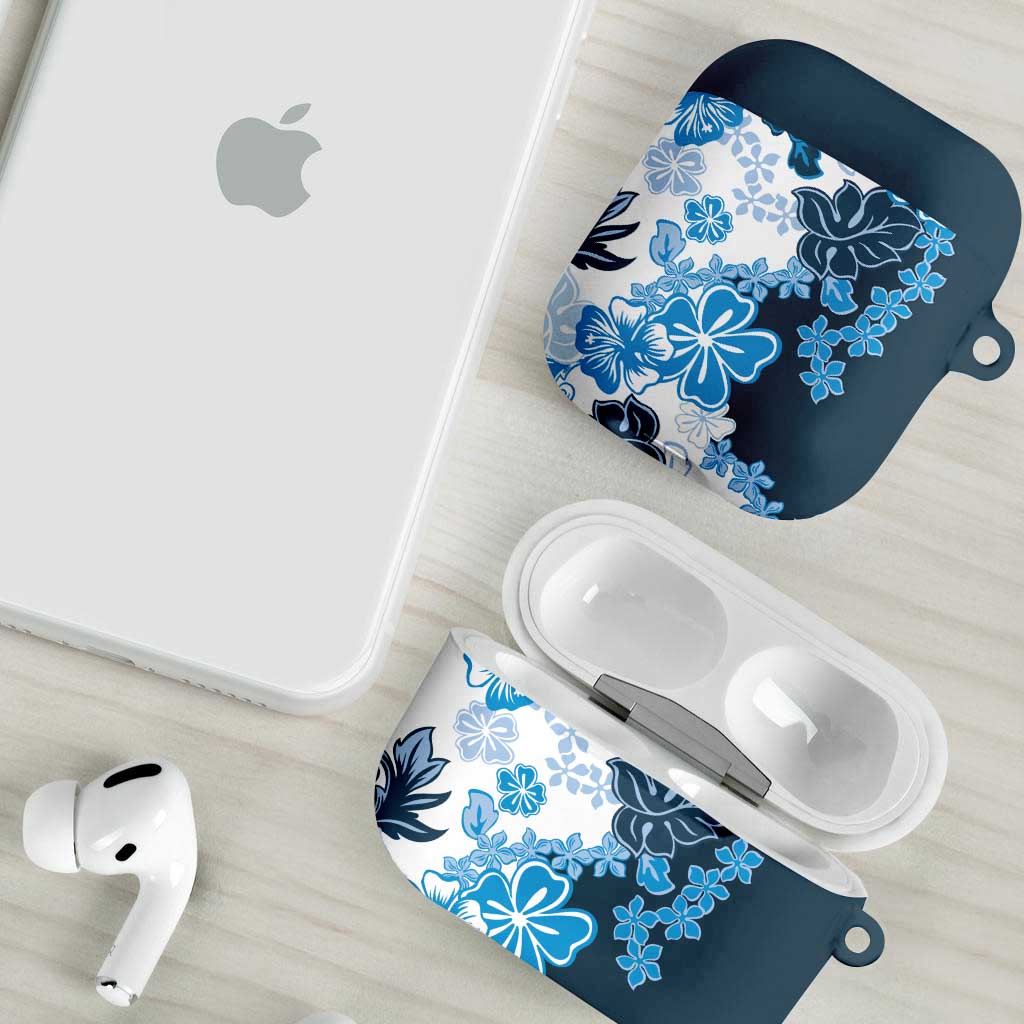 Blue Hibiscus Plumeria Floral AirPods Case - Polynesian Pride