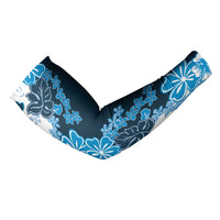 Blue Hibiscus Plumeria Floral Arm Sleeves - Polynesian Pride