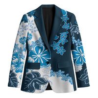 Blue Hibiscus Plumeria Floral Blazer LT01 Unisex Blue - Polynesian Pride