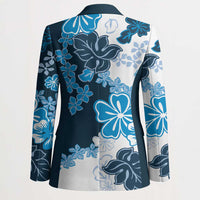 Blue Hibiscus Plumeria Floral Blazer LT01 - Polynesian Pride