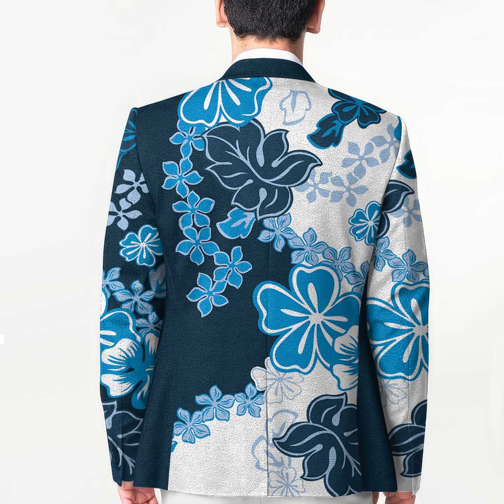 Blue Hibiscus Plumeria Floral Blazer LT01 - Polynesian Pride