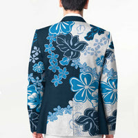Blue Hibiscus Plumeria Floral Blazer LT01 - Polynesian Pride