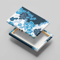 Blue Hibiscus Plumeria Floral Canvas Wall Art - Polynesian Pride