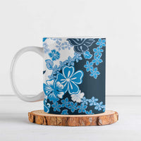 Blue Hibiscus Plumeria Floral Ceramic Mug - Polynesian Pride