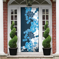 Blue Hibiscus Plumeria Floral Door Cover - Polynesian Pride