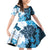 Blue Hibiscus Plumeria Floral Family Matching Off Shoulder Short Dress and Hawaiian Shirt - Polynesian Pride