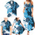 Blue Hibiscus Plumeria Floral Family Matching Summer Maxi Dress and Hawaiian Shirt - Polynesian Pride