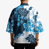 Blue Hibiscus Plumeria Floral Kimono - Polynesian Pride