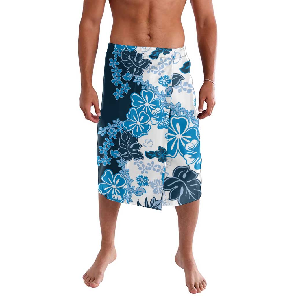 Blue Hibiscus Plumeria Floral Lavalava - Polynesian Pride