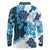 Blue Hibiscus Plumeria Floral Long Sleeve Polo Shirt - Polynesian Pride