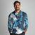 Blue Hibiscus Plumeria Floral Long Sleeve Polo Shirt - Polynesian Pride