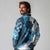 Blue Hibiscus Plumeria Floral Long Sleeve Polo Shirt - Polynesian Pride