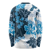 Blue Hibiscus Plumeria Floral Long Sleeve Shirt LT01 - Polynesian Pride