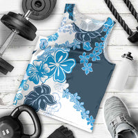 Blue Hibiscus Plumeria Floral Men Tank Top - Polynesian Pride