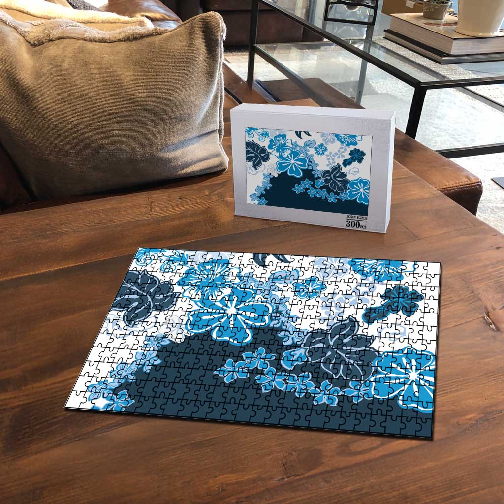 Blue Hibiscus Plumeria Floral Puzzle LT01 - Polynesian Pride