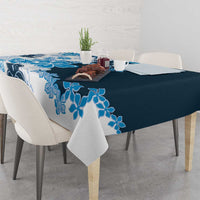 Blue Hibiscus Plumeria Floral Tablecloth - Polynesian Pride