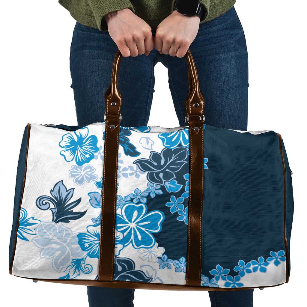 Blue Hibiscus Plumeria Floral Travel Bag - Polynesian Pride