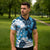 Blue Hibiscus Plumeria Floral Zipper Polo Shirt - Polynesian Pride
