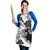 Gray Scale Hibiscus Plumeria Floral Apron - Polynesian Pride