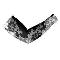 Gray Scale Hibiscus Plumeria Floral Arm Sleeves - Polynesian Pride